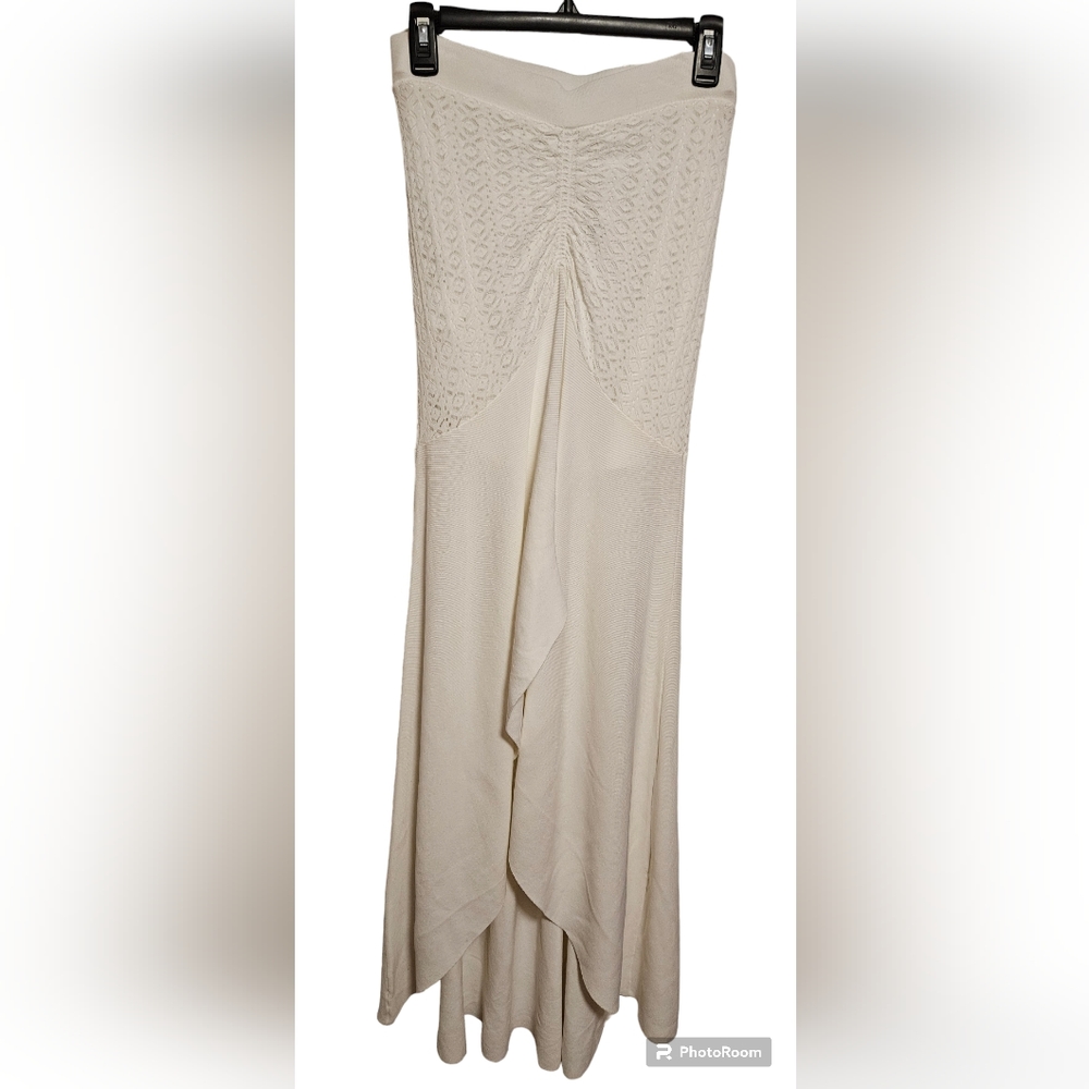 7th Avenue Design Studio NY&C White Strapless Knit High Low Dress Size Mediu NWT